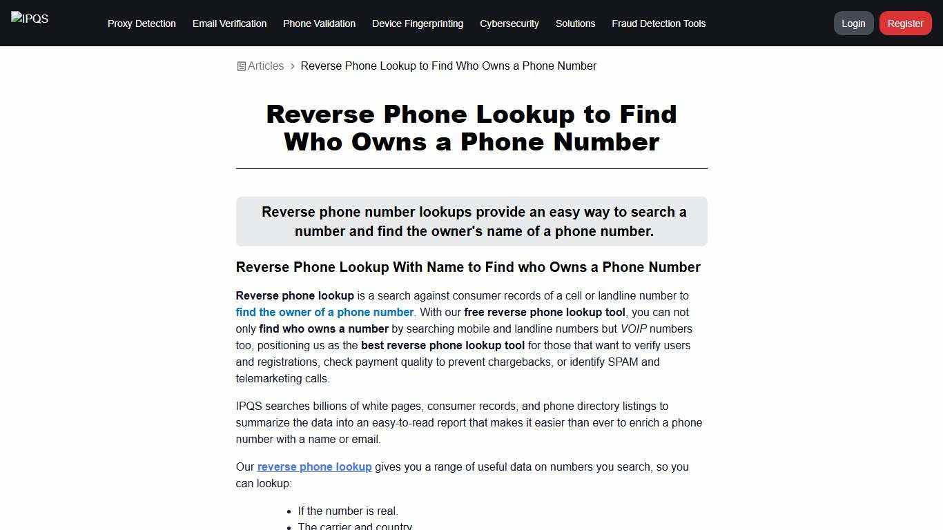 Reverse Phone Lookup to Find Who Owns a Phone Number